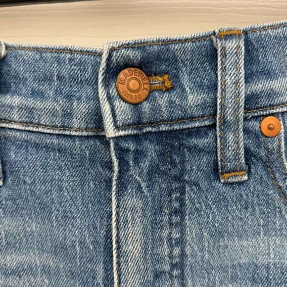 Madewell High Rise Denim Shorts Size 27 Light Wash Rips Distressed Jean Shorts - Picture 4 of 6